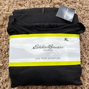 NWT Eddie Bauer Lounge XL Black Pajama/Lounge Set “Live Your Adventure”